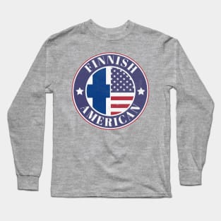 Proud Finnish-American Badge - Finland Flag Long Sleeve T-Shirt